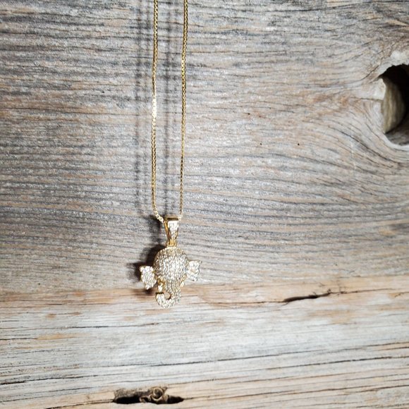 Crystal Elephant Head Necklace - Copper, Triple plated in 18K Yellow GOld. Sp - Picture 12 of 13